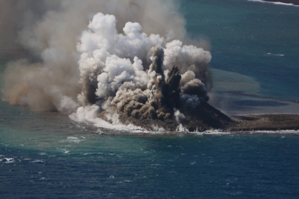 A new island with a diameter of roughly 100 meters (328 feet) and a height of up to 20 metres (66 feet) above sea level erupted in Japan due to undersea volcanic explosion.